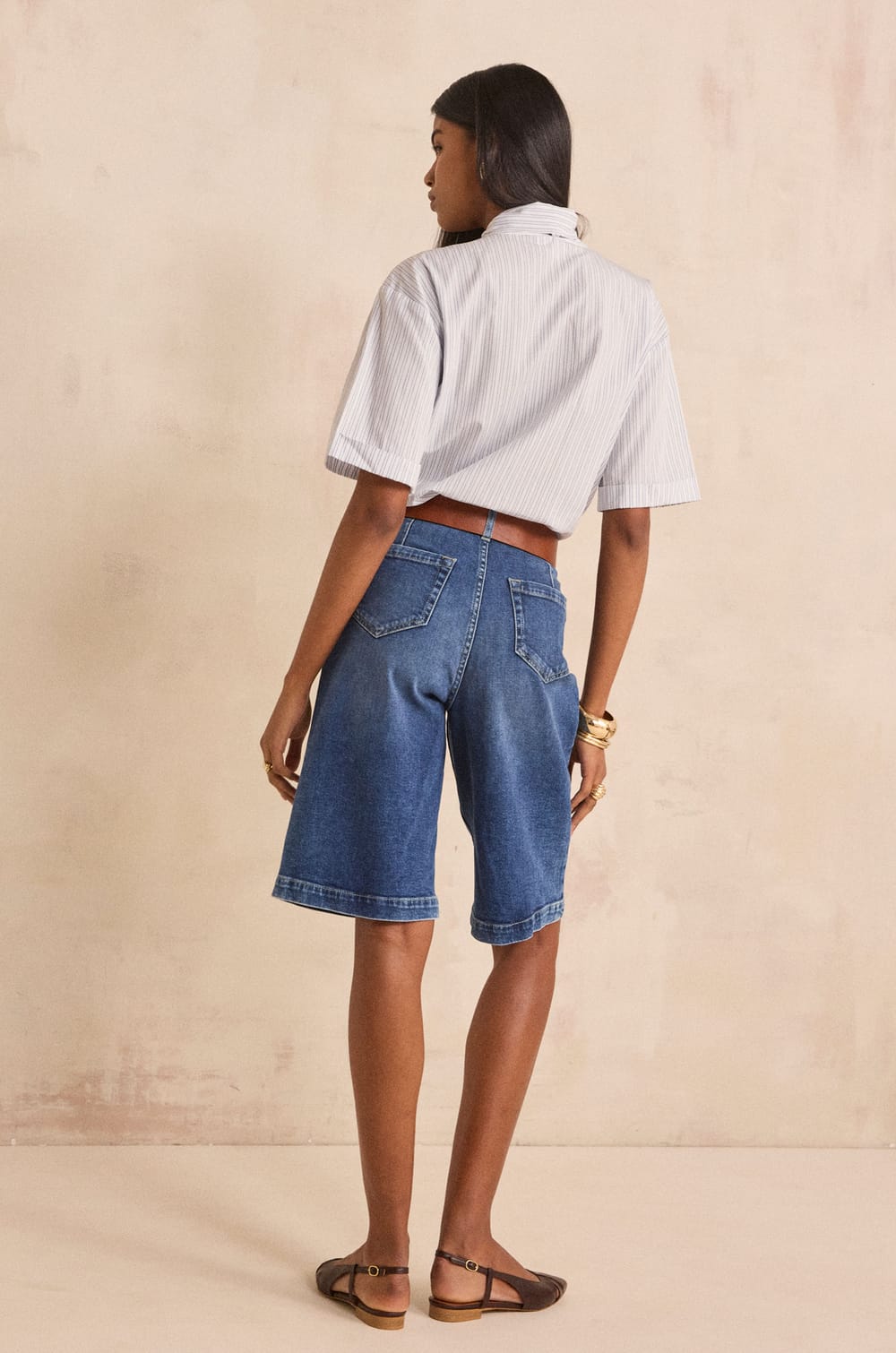 Mixed cotton Bermuda RAYAN;${refinementColor}