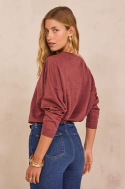 LISA linen and cotton sweatshirt;${refinementColor}