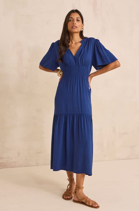 Fluid short-sleeved dress LANA;${refinementColor}