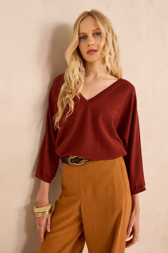 Pull &agrave; manches 3/4 chauve-souris AUXANE;${refinementColor}