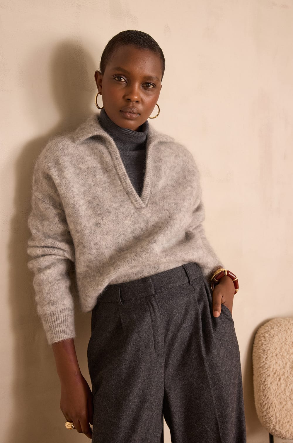 Pull col camionneur en mohair BROOKE;${refinementColor}