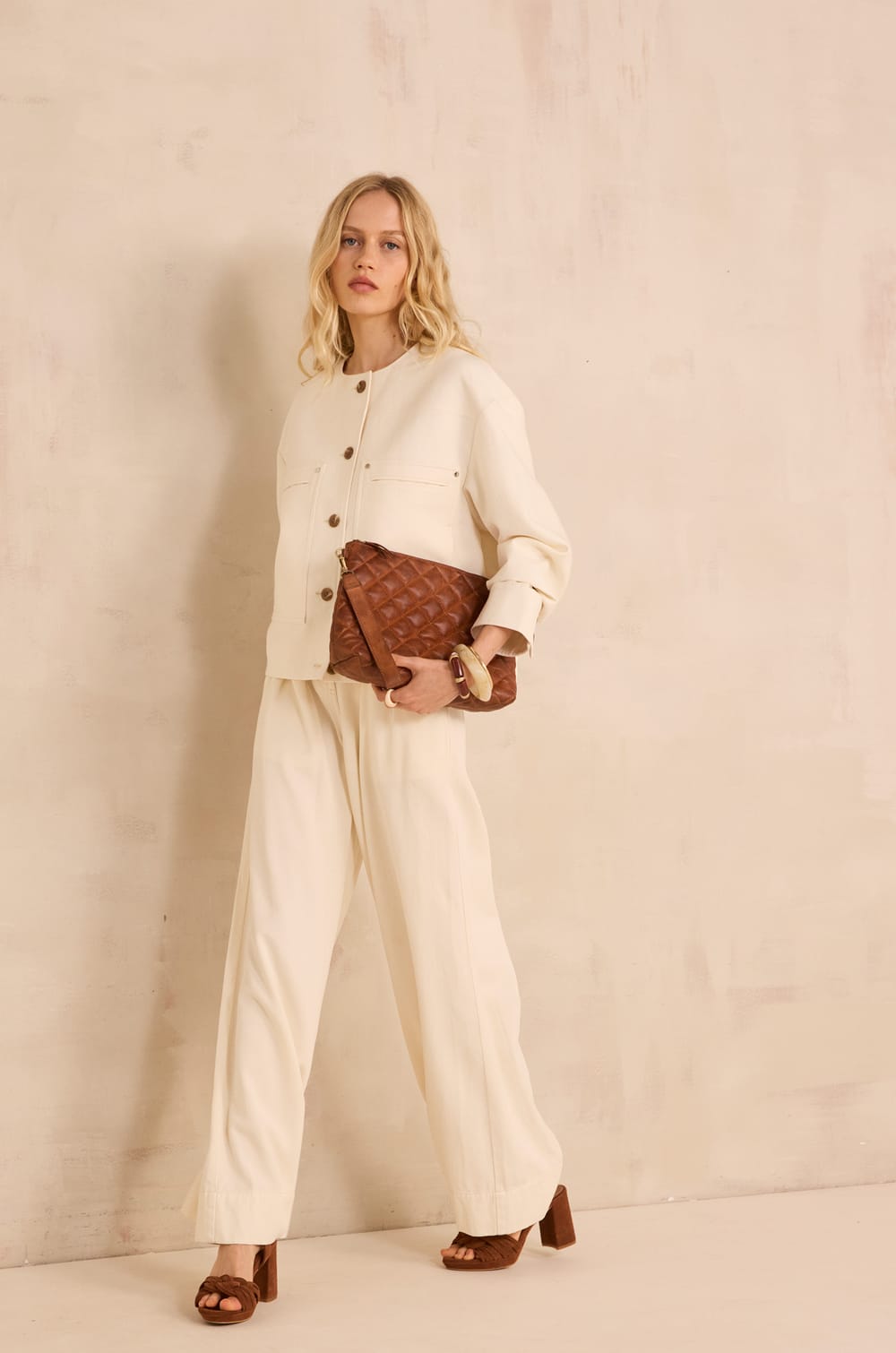 Long sleeve cotton blend jacket VINCE;${refinementColor}