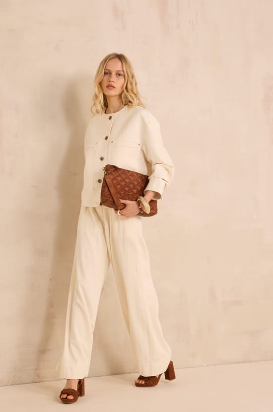 Long sleeve cotton blend jacket VINCE;${refinementColor}