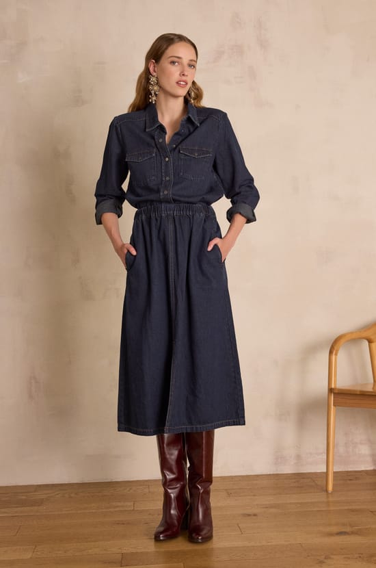 CHARLINE cotton skirt;${refinementColor}
