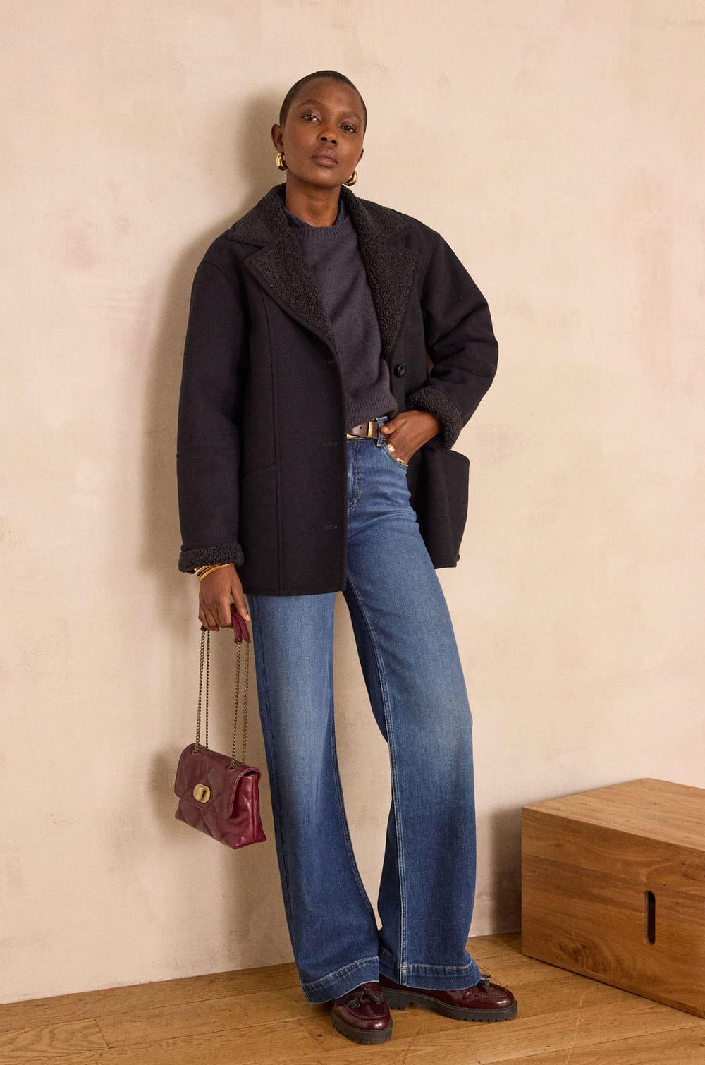 DEBBIE faux shearling coat;${refinementColor}