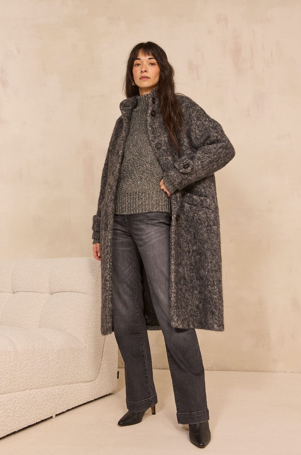 DUKE wool and alpaca blend coat;${refinementColor}