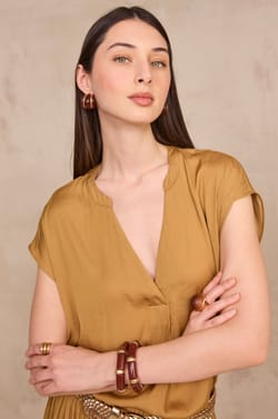 Satin short-sleeved top PHANY;${refinementColor}