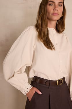 SENNA Blouse in cotton velvet;${refinementColor}