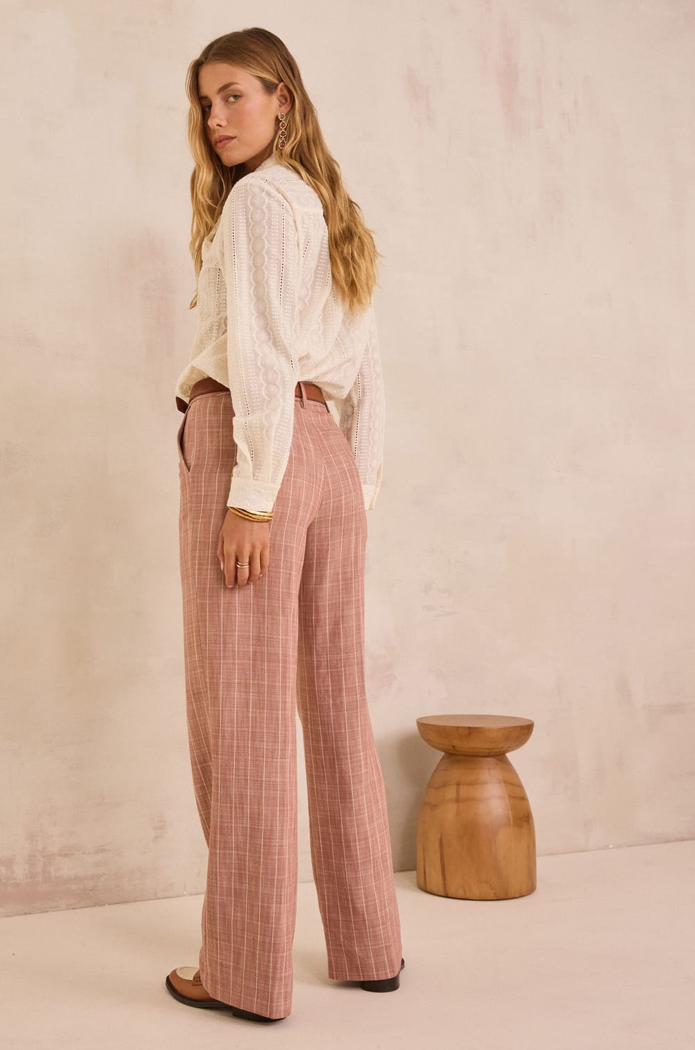 Pantalon large &agrave; rayures FERGUSON;${refinementColor}