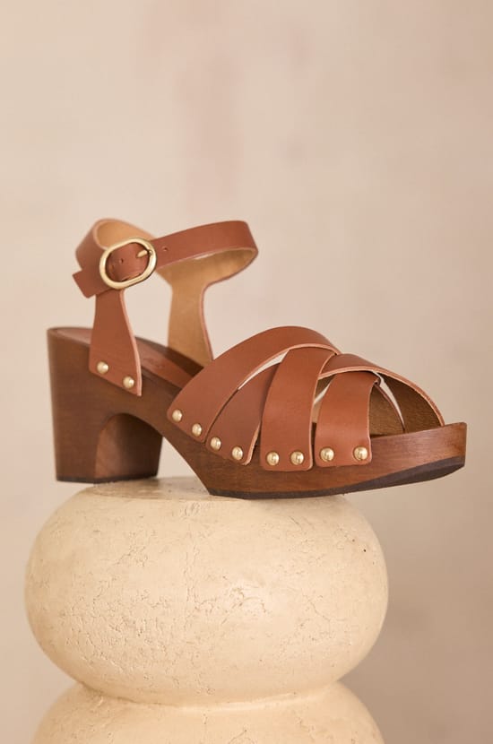 Sandales &agrave; talons en cuir SIA;${refinementColor}