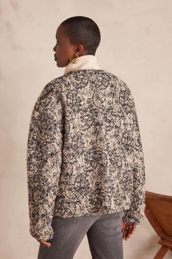 CAROLINE B Jacket in cotton tweed;${refinementColor}