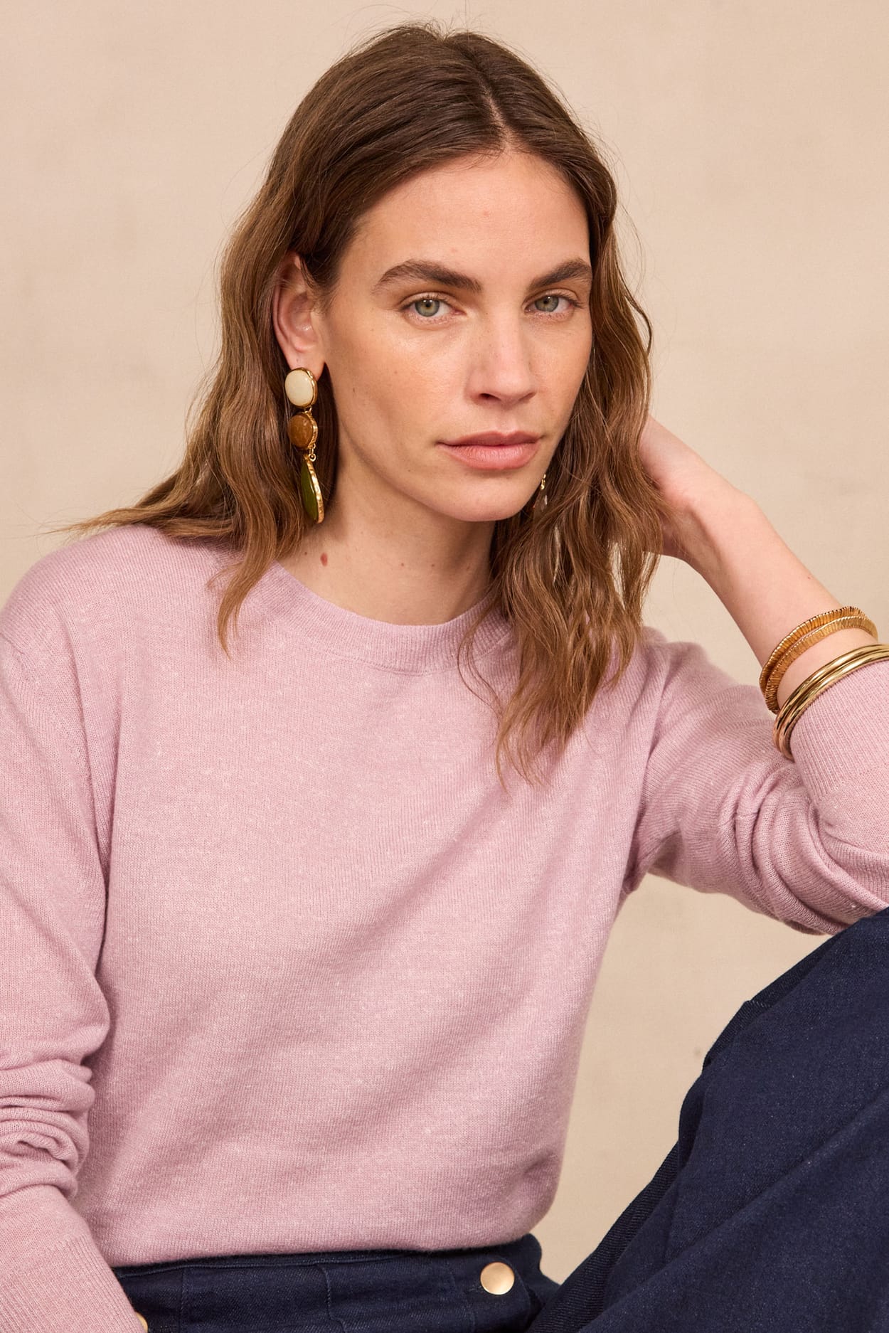 Fine long-sleeved cashmere sweater PRINCE;${refinementColor}