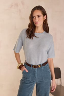 Short-sleeved jumper in mohair and wool PAOLO BIS;${refinementColor}