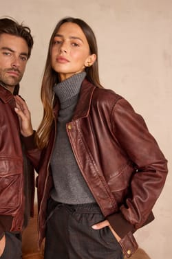 Unisex SEDUCTEUR jacket in 100% leather;${refinementColor}