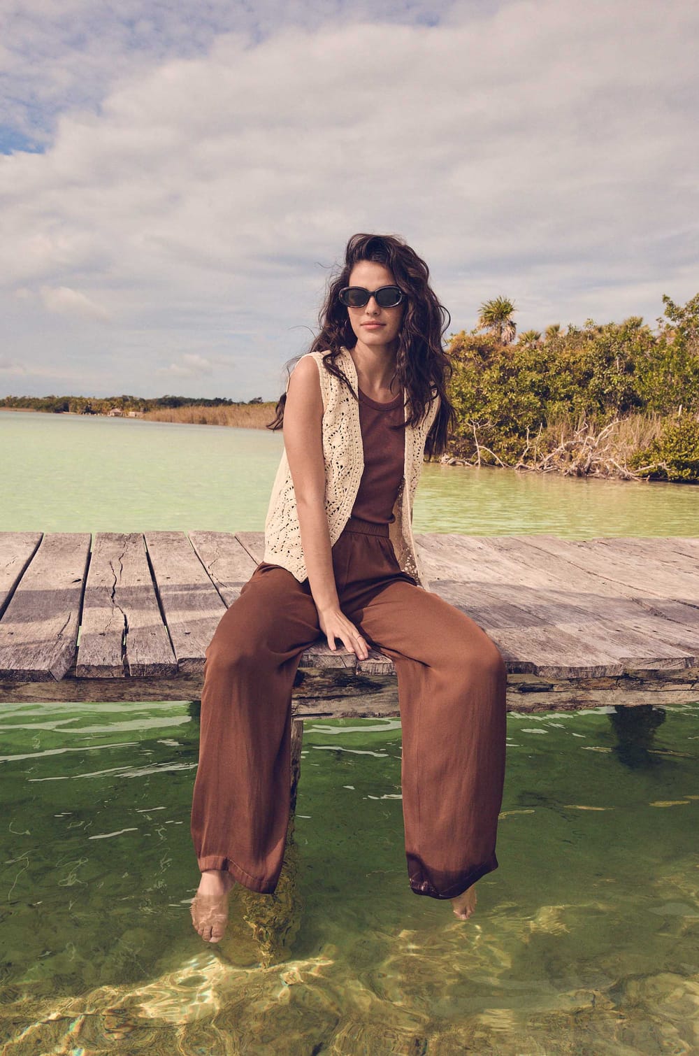 Satin wide trousers TOBIAS;${refinementColor}