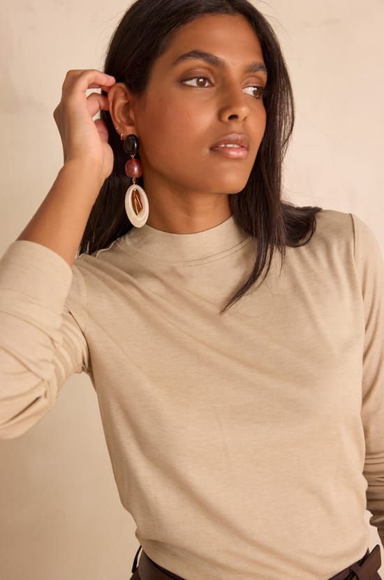 FLYNN high neck T-shirt;${refinementColor}