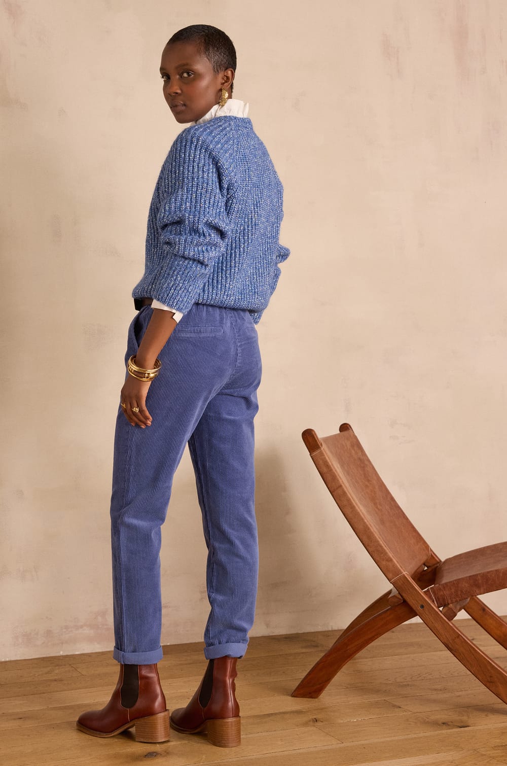 SABIL corduroy chino trousers;${refinementColor}