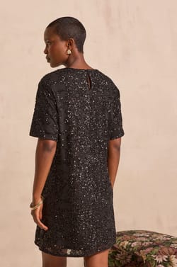 Embroidered sequin dress PARADIS;${refinementColor}