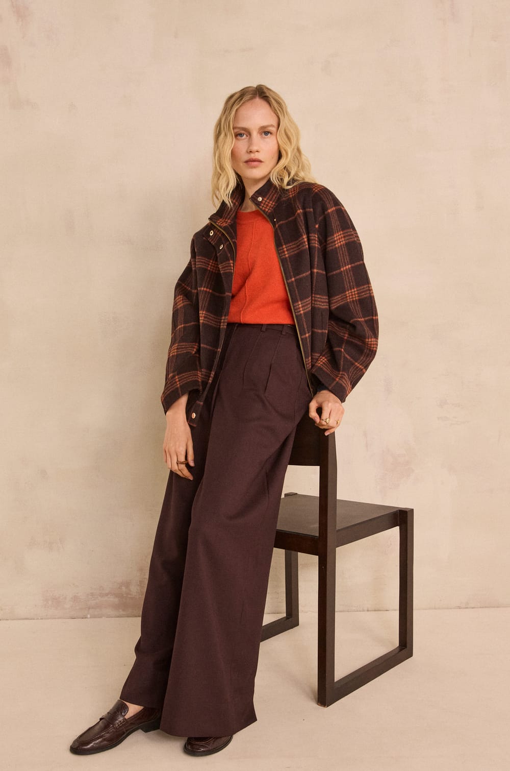 Daisy pleated wide-leg trousers;${refinementColor}