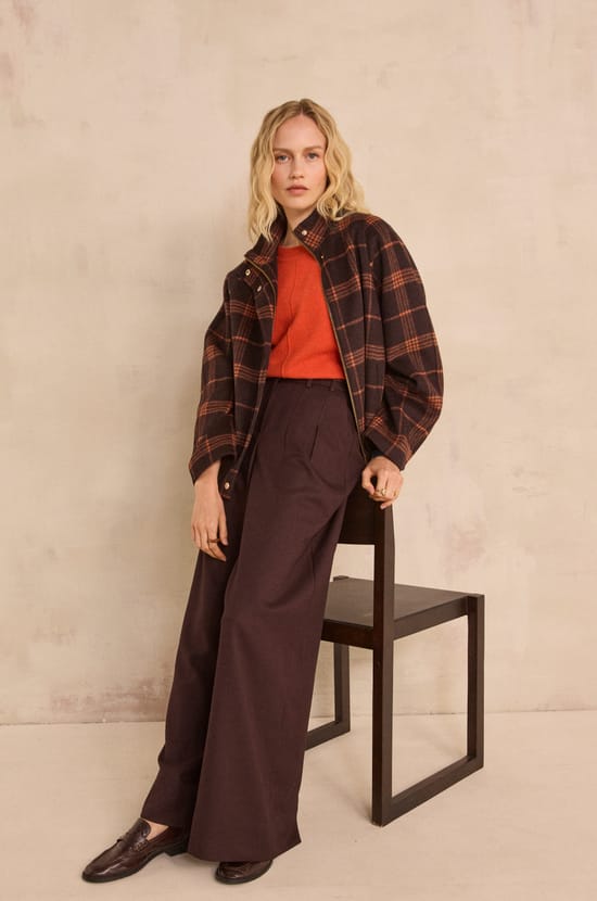 Daisy pleated wide-leg trousers;${refinementColor}
