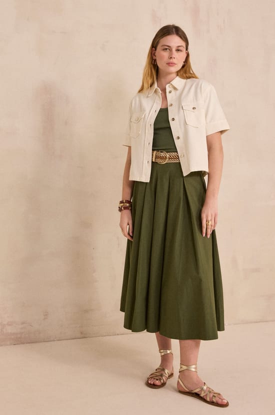 DIEGO short sleeve denim shirt;${refinementColor}