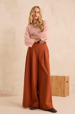 Loose fit cotton blend pants LUCE;${refinementColor}