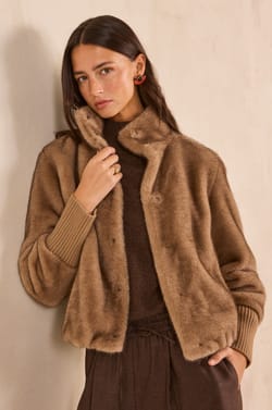 CYNTHIA faux fur jacket;${refinementColor}