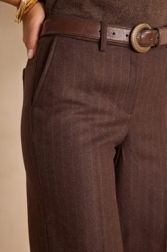 MELINA cropped striped wool trousers;${refinementColor}