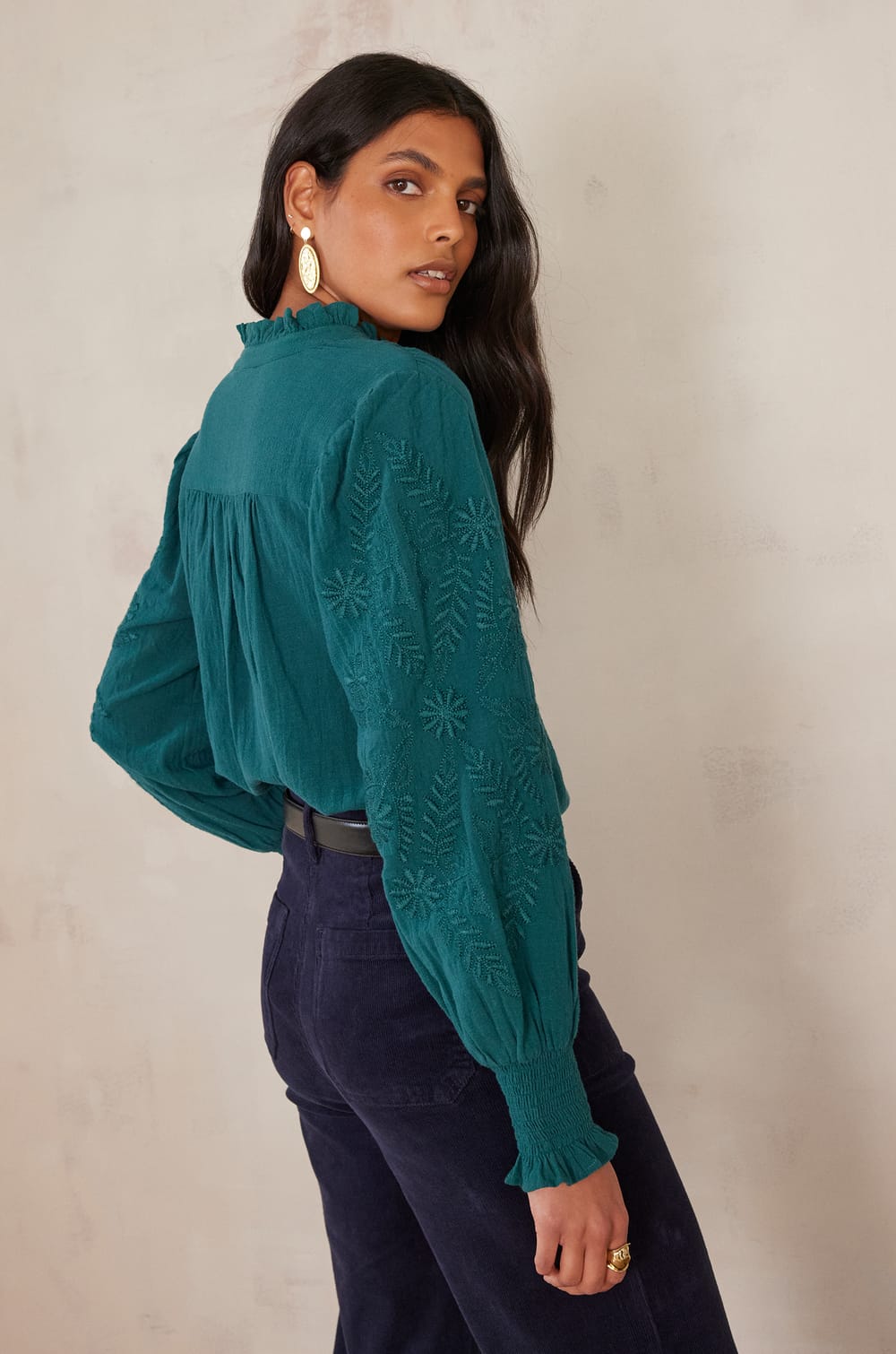 MALIA cotton blouse;${refinementColor}