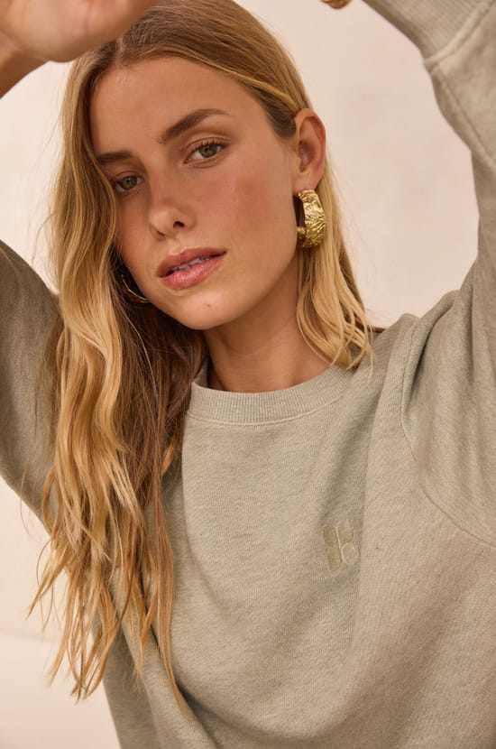 Cotton sweatshirt LESLY;${refinementColor}