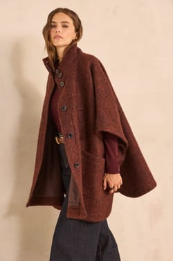 Cassy mottled wool cape;${refinementColor}