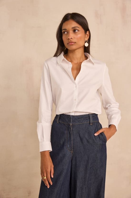 CARLA long-sleeve cotton shirt;${refinementColor}