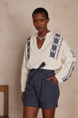PERFECT Bluse aus Baumwolle mit Stickereien;${refinementColor}