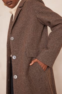 ANABELLE coat with chevron pattern;${refinementColor}