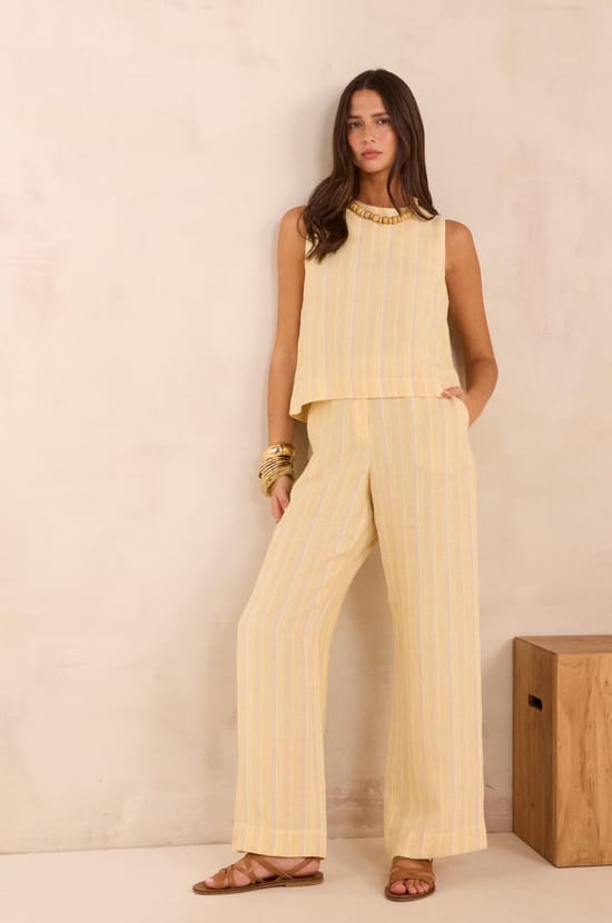 Wide striped linen pants ADELE;${refinementColor}
