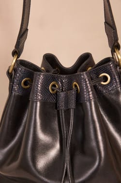 VALENTIN leather bucket bag;${refinementColor}