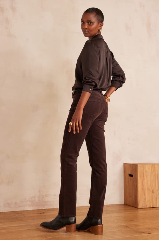 Straight cotton velvet trousers MARCUS;${refinementColor}