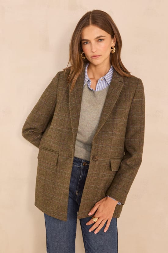 NELIA wool-blend blazer;${refinementColor}