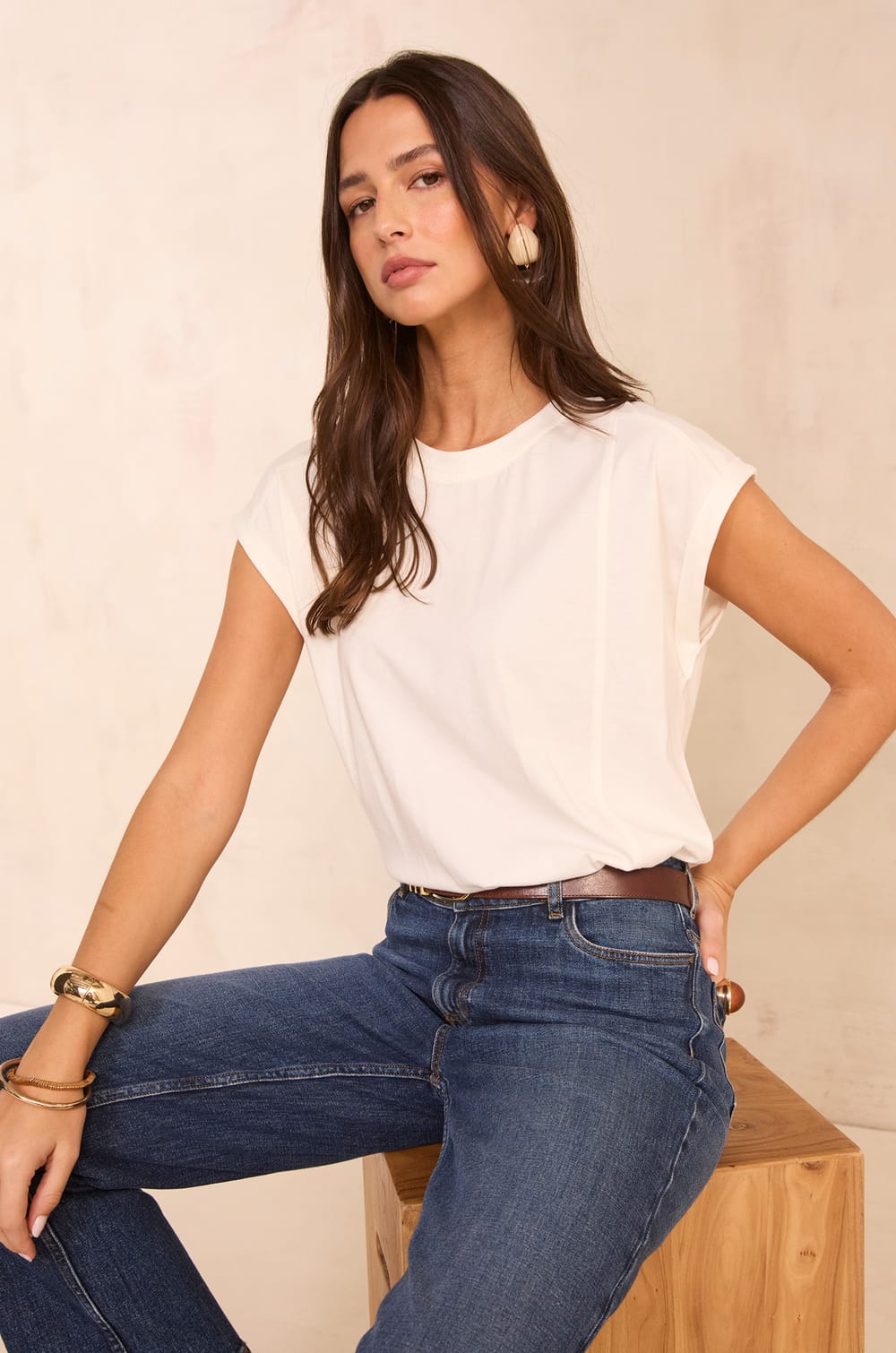 TIMEO cotton short-sleeve T-shirt;${refinementColor}