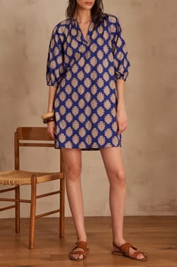 LEANA printed cotton dress;${refinementColor}