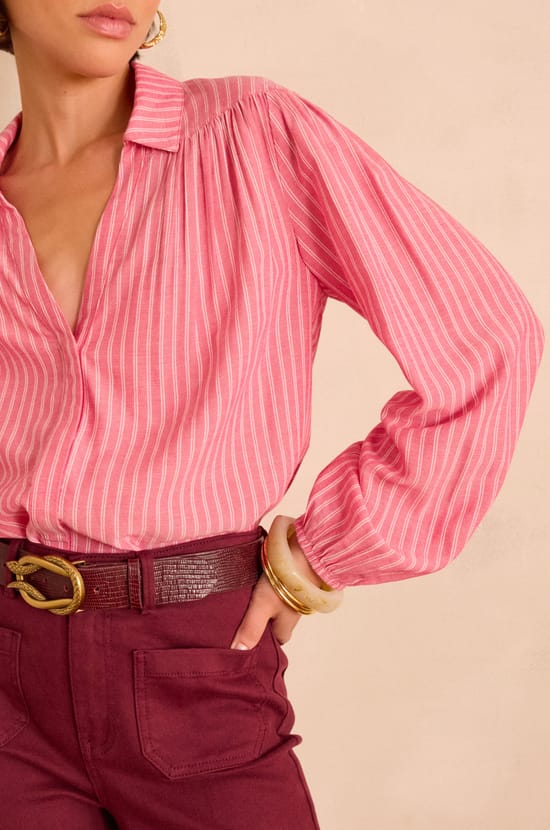 SEATTLE striped blouse;${refinementColor}