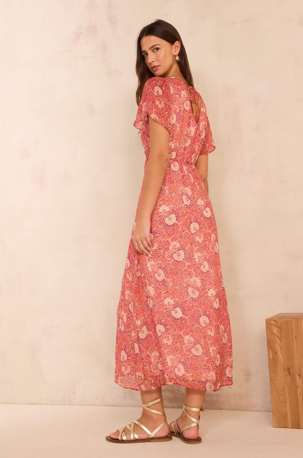 Flowing printed dress PRUDENCE;${refinementColor}