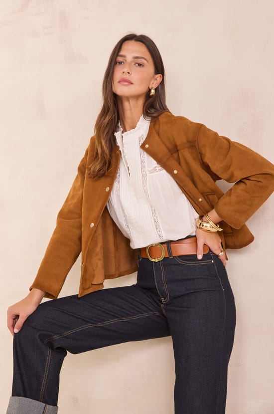 Blouse with floral embroidery in 100% Cotton DEMMA;${refinementColor}