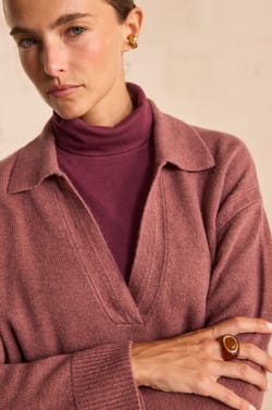 Long sleeve sweater made of blended wool and yak ANDY;${refinementColor}