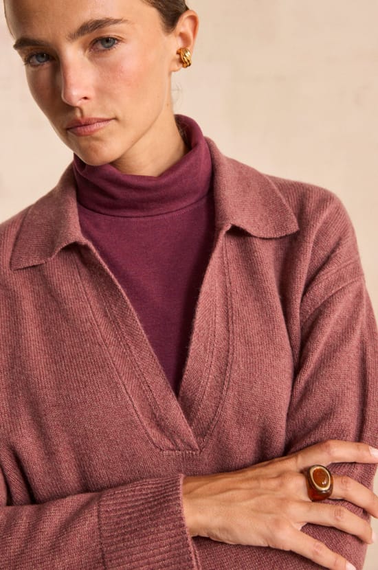 Long sleeve sweater made of blended wool and yak ANDY;${refinementColor}