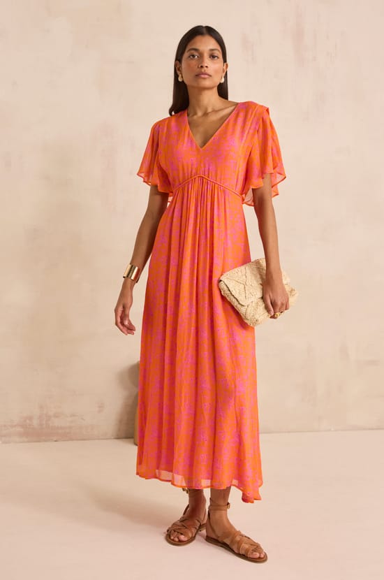Flowy printed dress BLOOMA;${refinementColor}