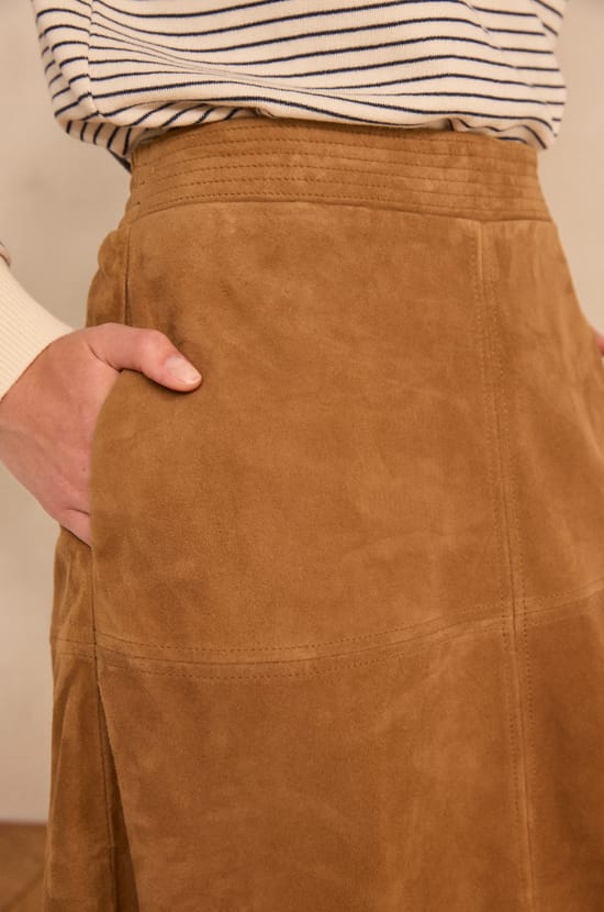 VALERIA suede A-line skirt;${refinementColor}