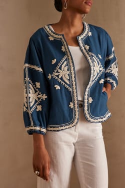 CYNTHIA Jacke aus bestickter Baumwolle;${refinementColor}