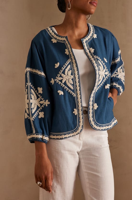 CYNTHIA Jacke aus bestickter Baumwolle;${refinementColor}