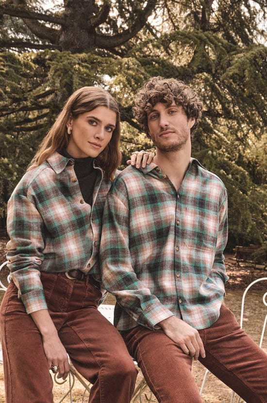 NOMADE Unisex Cotton Checked Shirt;${refinementColor}